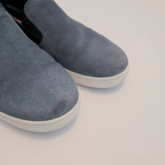 PRADA Mens Blue Suede Slip On No Lace Casual Leather Trim White Sole  Sneaker. - Picture 2 of 7